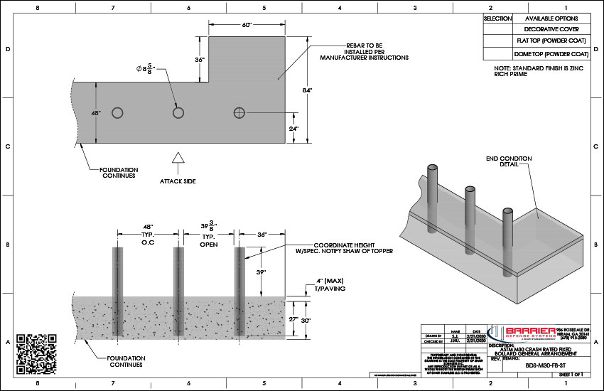 astm-m30-crash-rated-fixed-bollards CAD Detail PDF